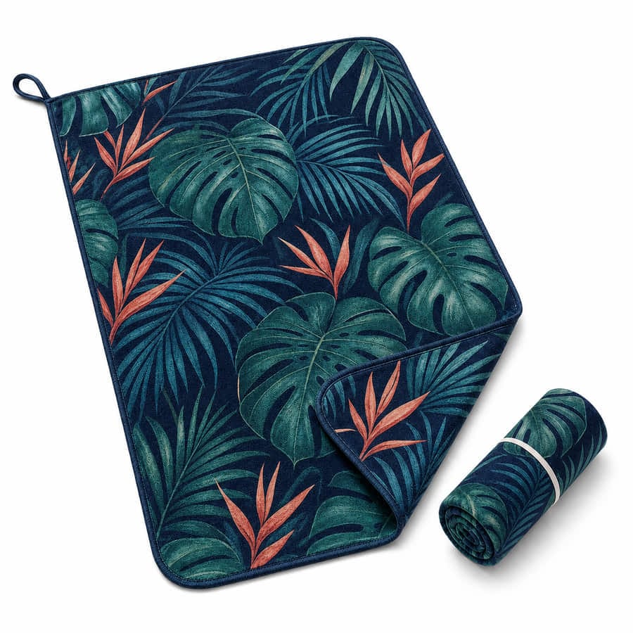 Tropical custom sports towel preview
