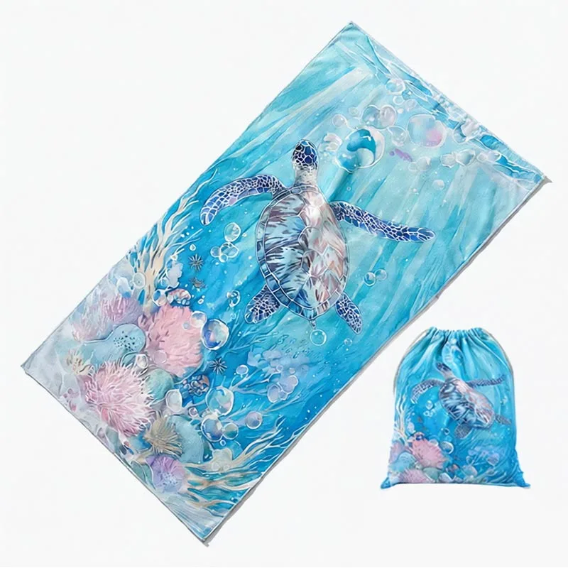 Beach Towel with Drawstring Bag | Custom Microfiber Towel